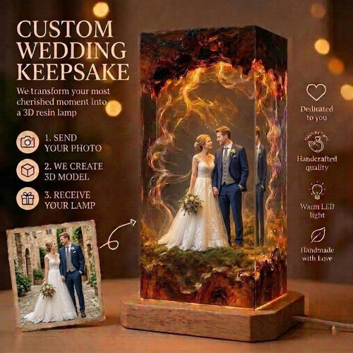 Handmade Personalized Wedding Resin Lamp