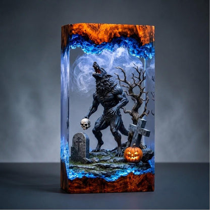 Werewolf Halloween Epoxy Resin Night Lamp