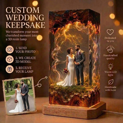 Handmade Personalized Wedding Resin Lamp