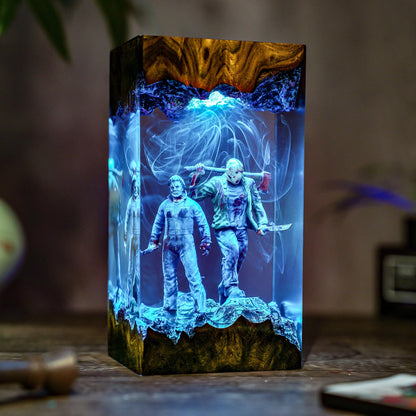 Michael Myers vs Jason Voorhees Epoxy Resin Night Light