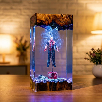 Jason Voorhees Crystal Lake Epoxy Resin Lamp