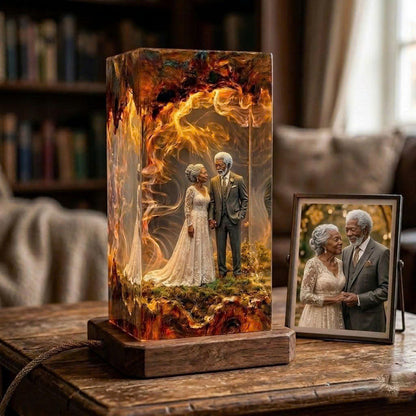 Handmade Personalized Wedding Resin Lamp