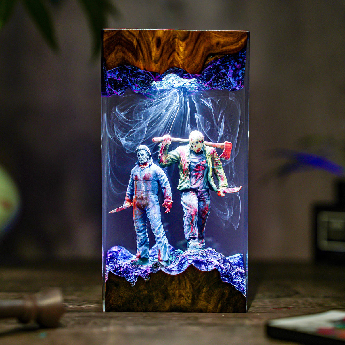 Michael Myers vs Jason Voorhees Epoxy Resin Night Light