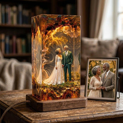 Handmade Personalized Wedding Resin Lamp