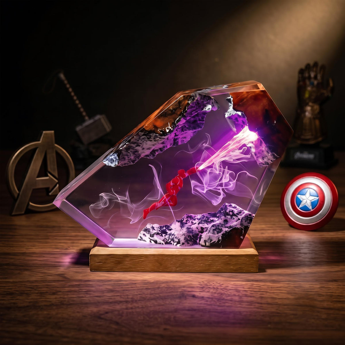 Handcrafted Iron Man Repulsor Epoxy Resin Lamp