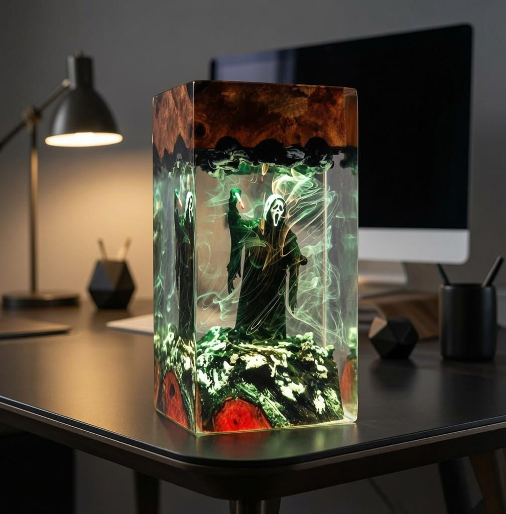 Ghostface Scream Epoxy Resin Lamp