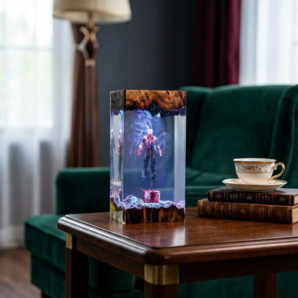 Jason Voorhees Crystal Lake Epoxy Resin Lamp