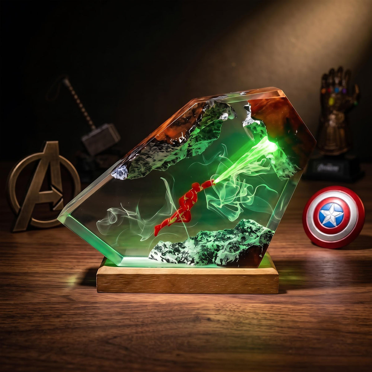 Handcrafted Iron Man Repulsor Epoxy Resin Lamp
