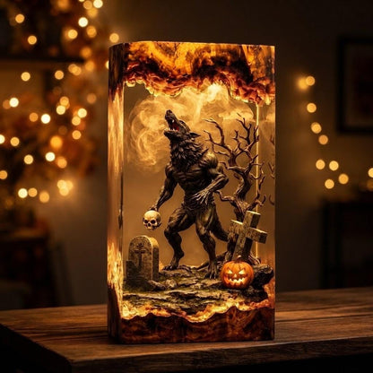 Werewolf Halloween Epoxy Resin Night Lamp