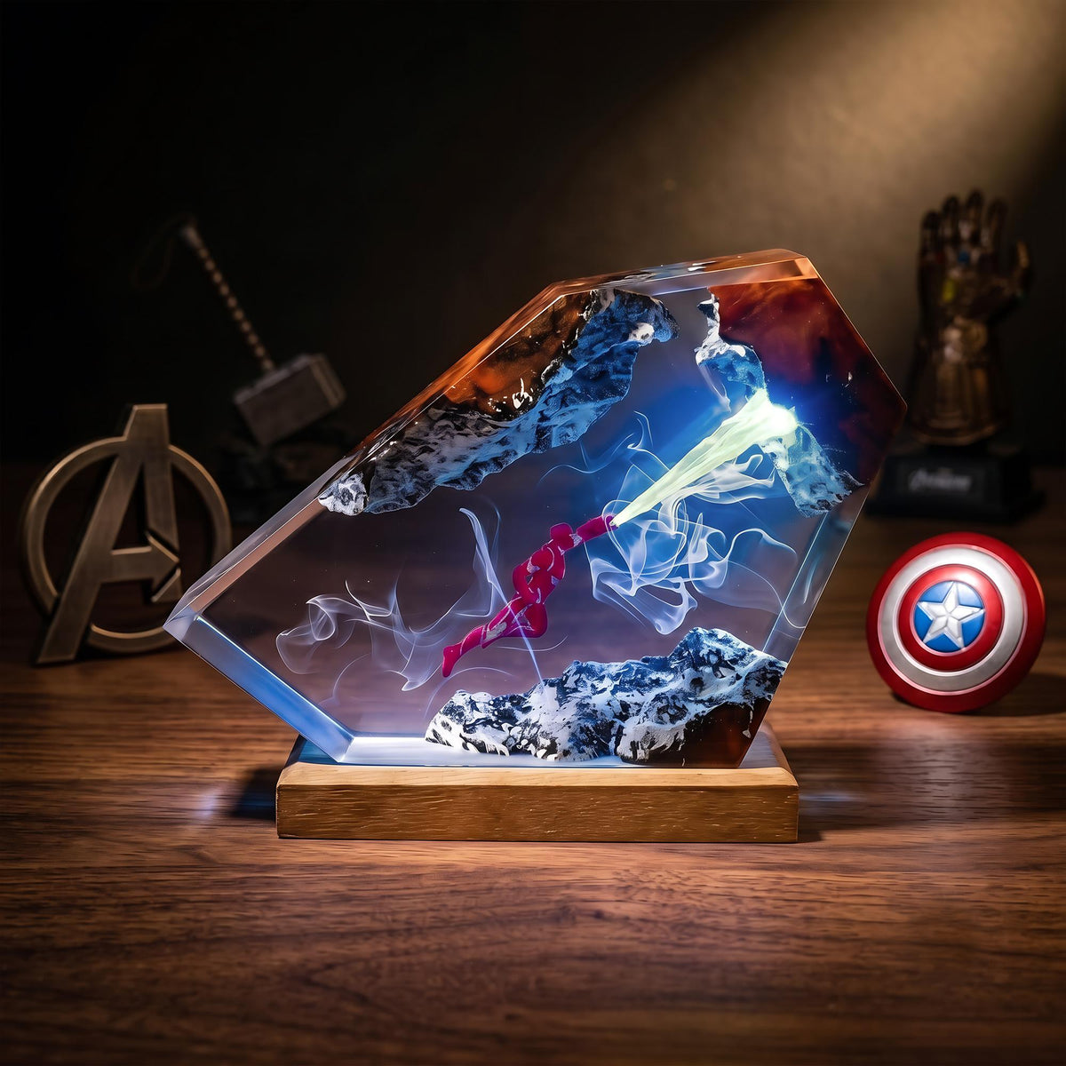 Handcrafted Iron Man Repulsor Epoxy Resin Lamp