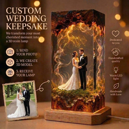 Handmade Personalized Wedding Resin Lamp