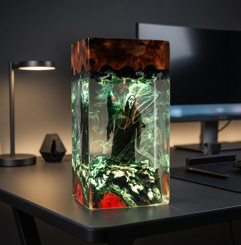 Ghostface Scream Epoxy Resin Lamp