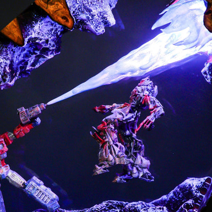 Handcrafted Optimus Prime vs Megatron Epoxy Resin Lamp