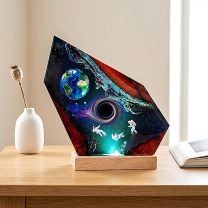 Astronaut & Black Hole Galaxy Epoxy Resin Night Light Lamp