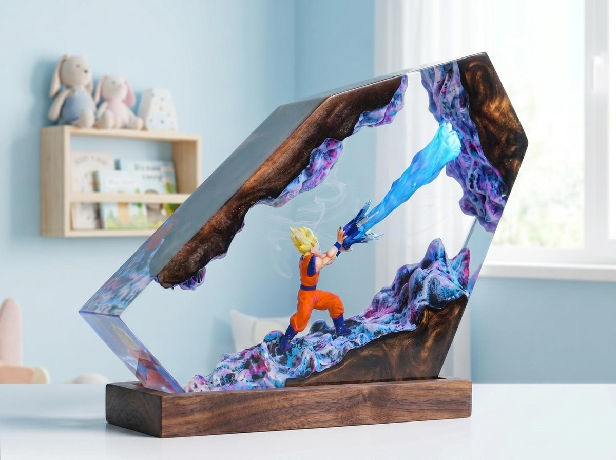 Goku Kamehameha Resin Lamp