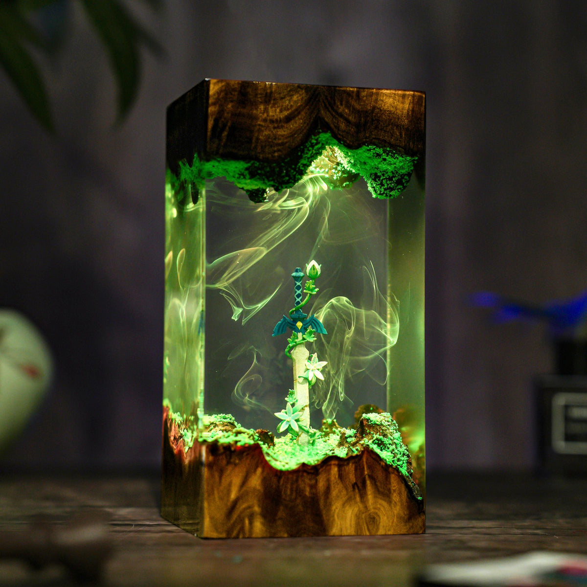 Zelda Master Sword Resin Lamp - Silent Princess Flower Cube Night Light
