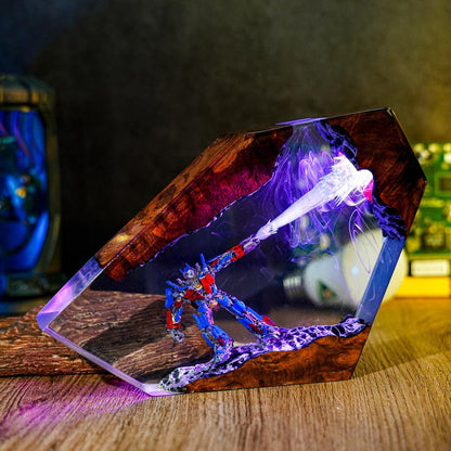 Optimus Prime Laser Blast Resin Lamp - Transformers Anime Night Light Gift