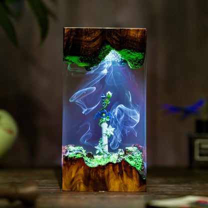 Zelda Master Sword Resin Lamp - Silent Princess Flower Cube Night Light