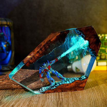 Optimus Prime Laser Blast Resin Lamp - Transformers Anime Night Light Gift