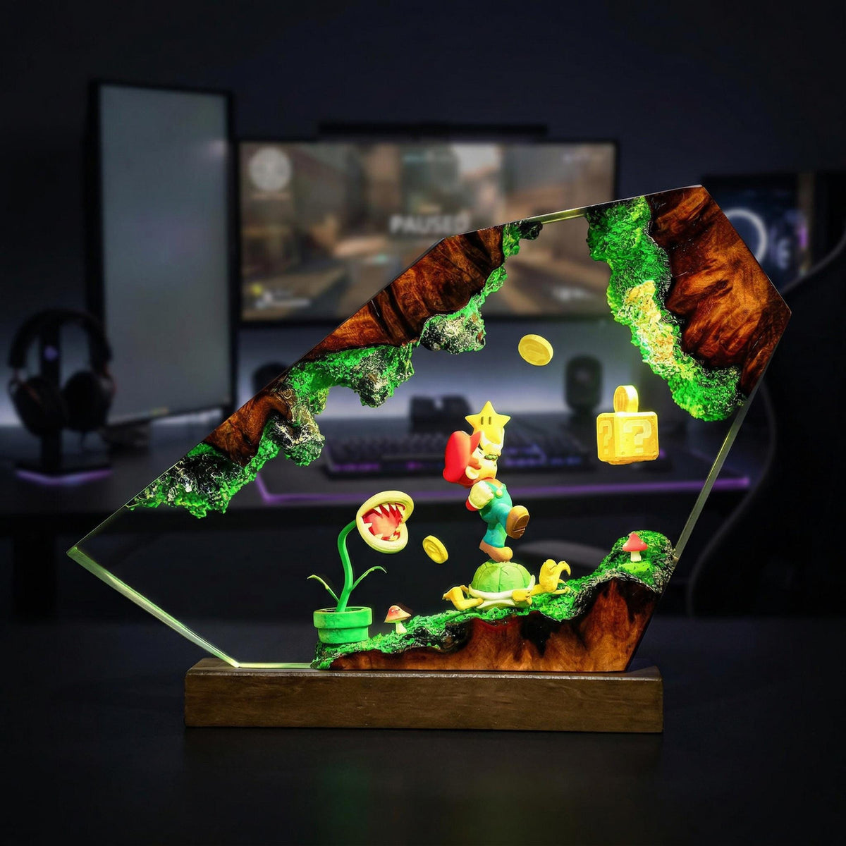 Super Mario Koopa Troopa Resin Lamp - Piranha Plant Anime Night Light