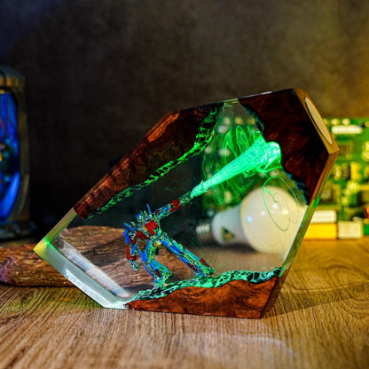 Optimus Prime Laser Blast Resin Lamp - Transformers Anime Night Light Gift
