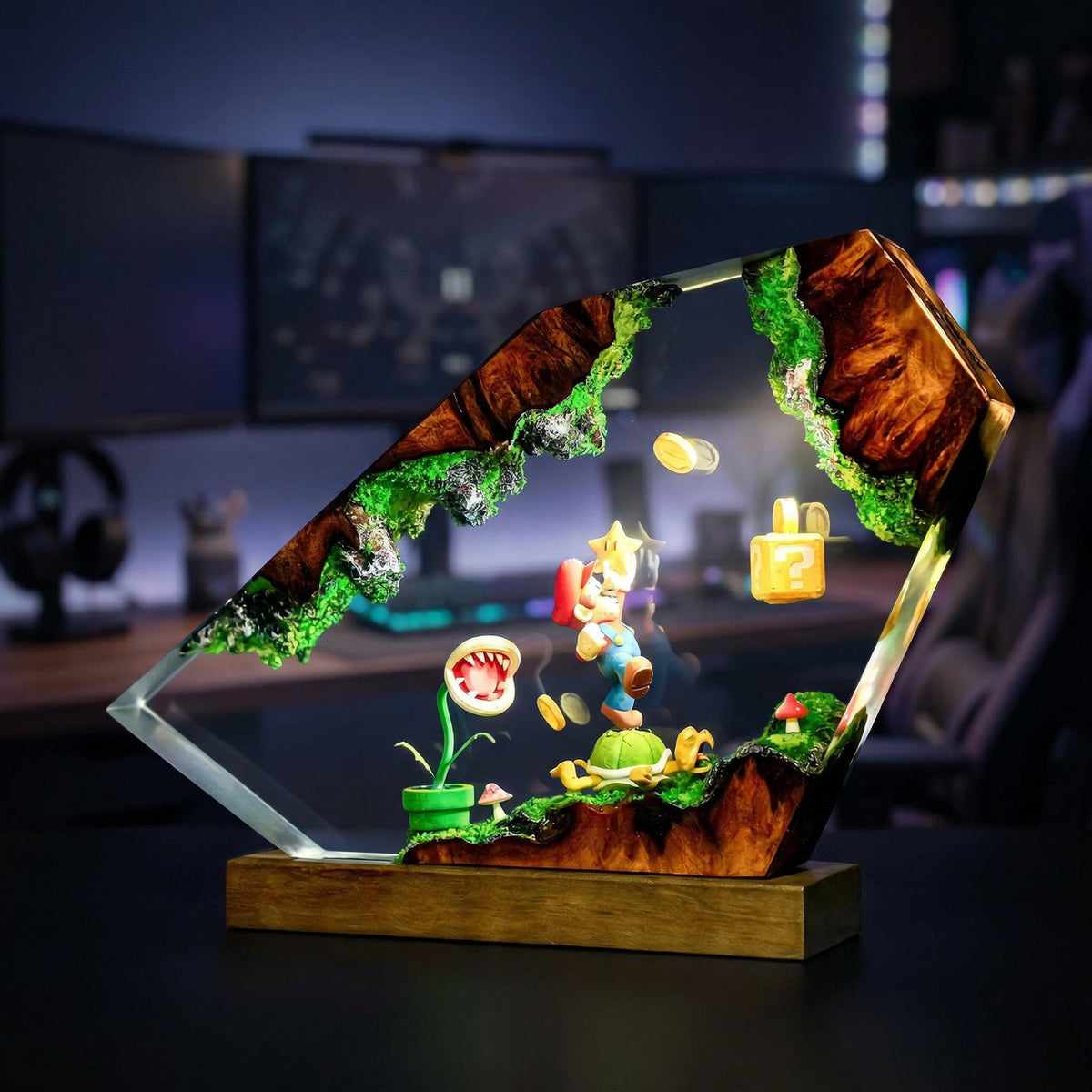 Super Mario Koopa Troopa Resin Lamp - Piranha Plant Anime Night Light