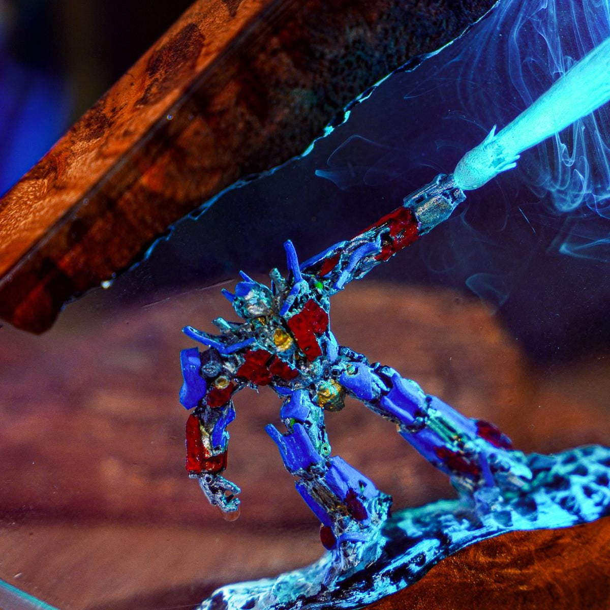 Optimus Prime Laser Blast Resin Lamp - Transformers Anime Night Light Gift