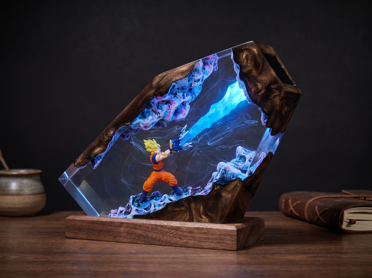 Goku Kamehameha Resin Lamp