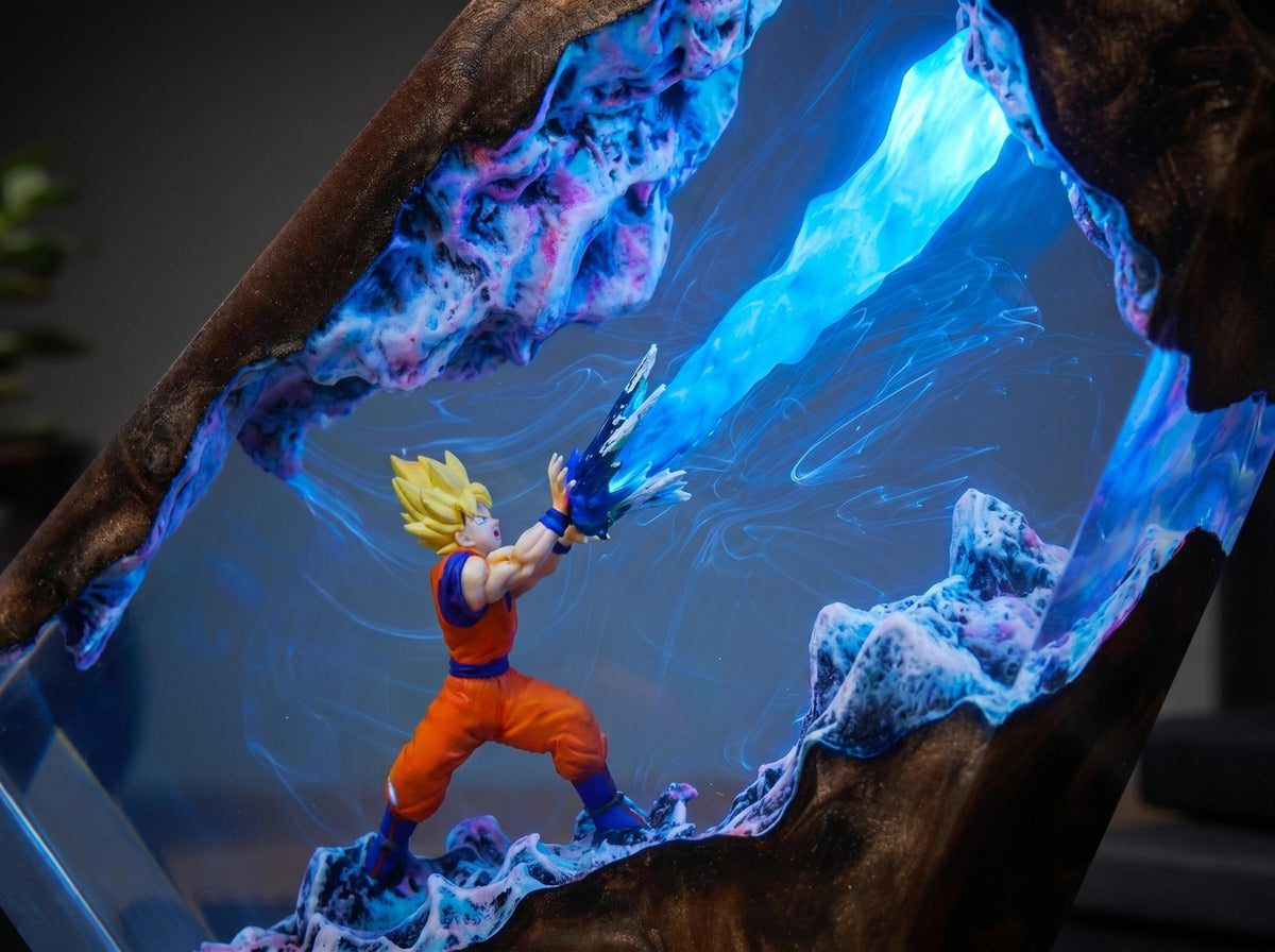 Goku Kamehameha Resin Lamp