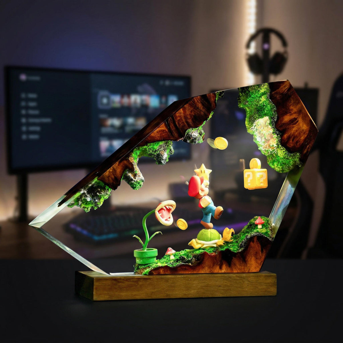 Super Mario Koopa Troopa Resin Lamp - Piranha Plant Anime Night Light