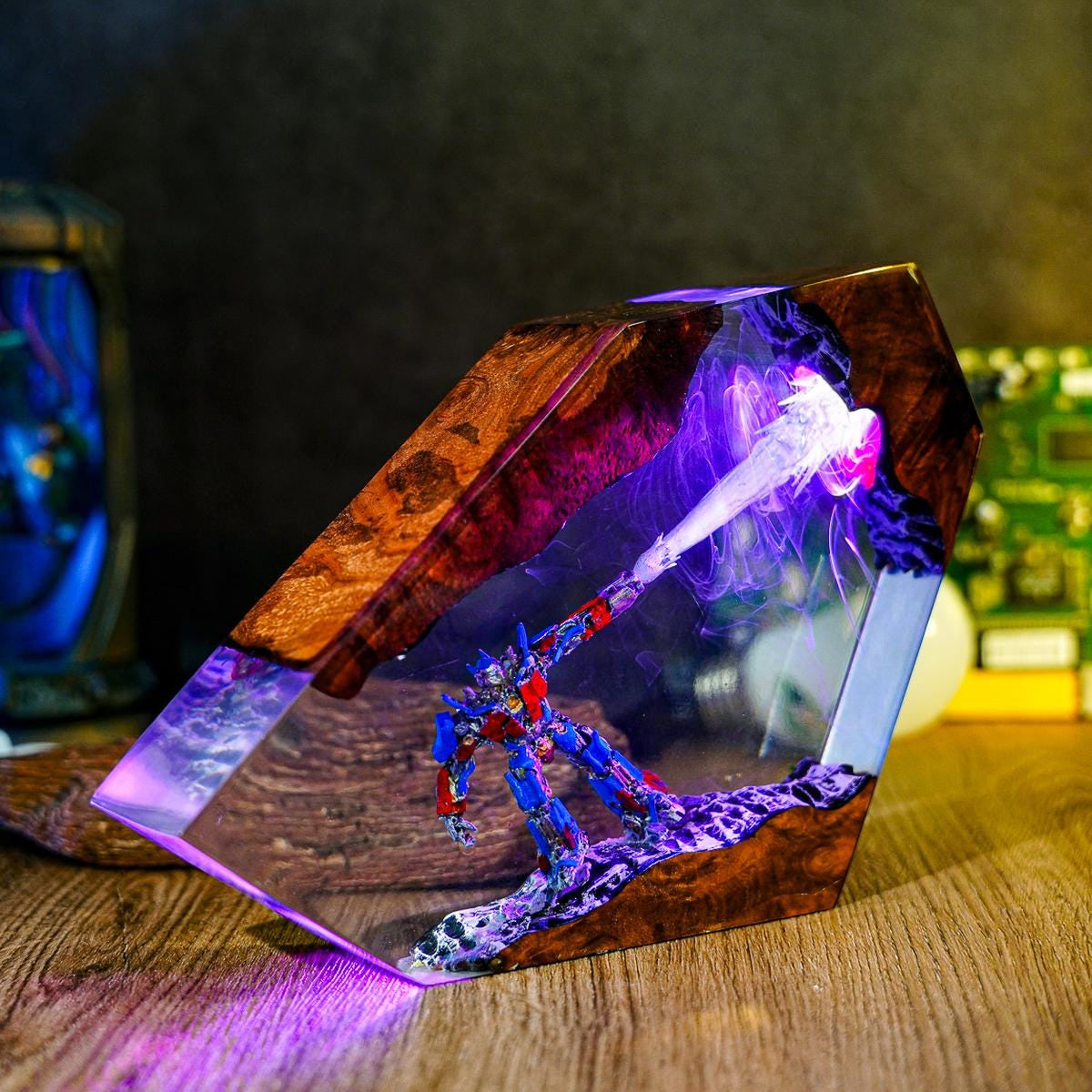 Optimus Prime Laser Blast Resin Lamp - Transformers Anime Night Light Gift