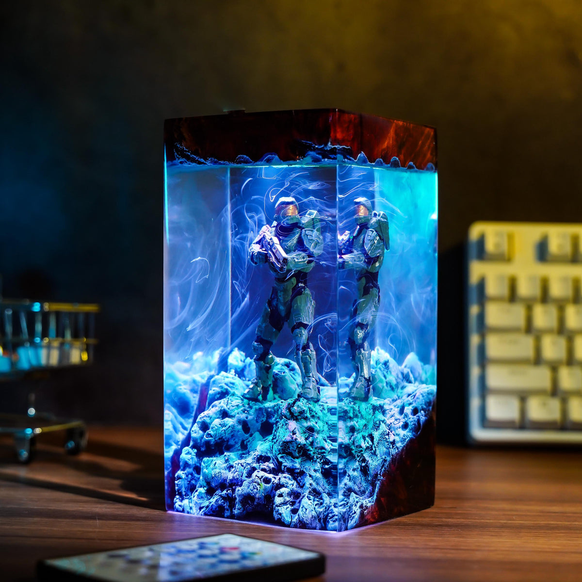 Handcrafted Master Chief Resin Night Light - Unique Gamer Gift for Men