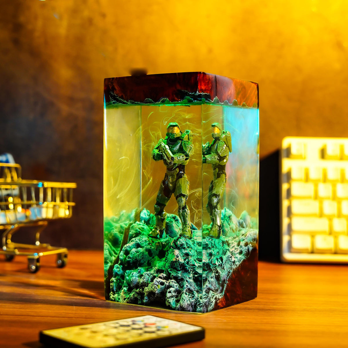 Handcrafted Master Chief Resin Night Light - Unique Gamer Gift for Men