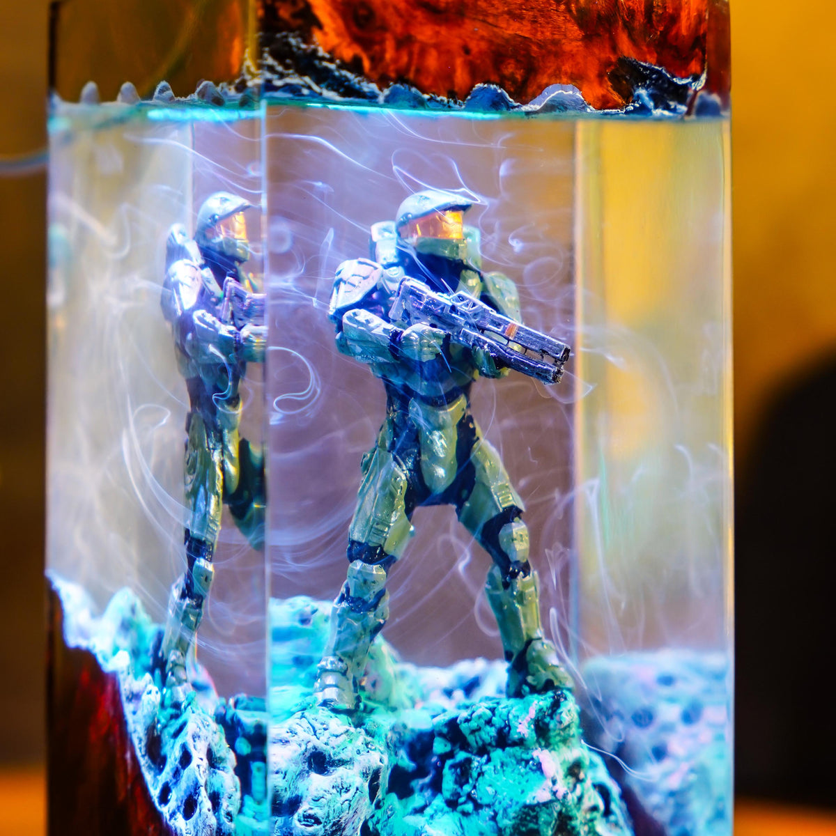 Handcrafted Master Chief Resin Night Light - Unique Gamer Gift for Men