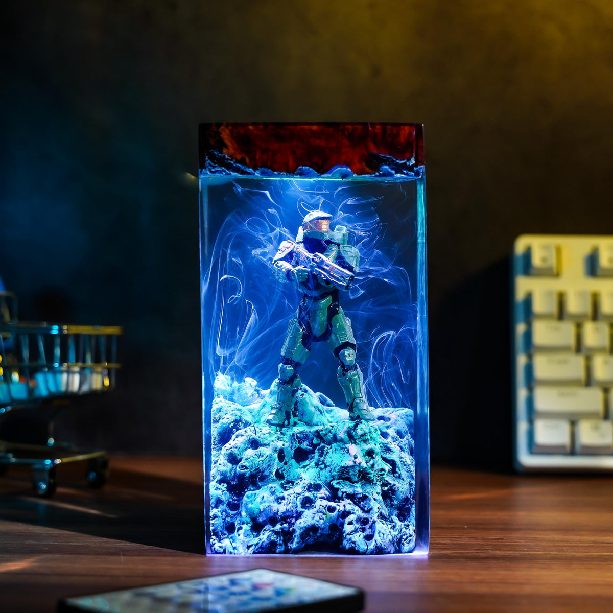 Handcrafted Master Chief Resin Night Light - Unique Gamer Gift for Men