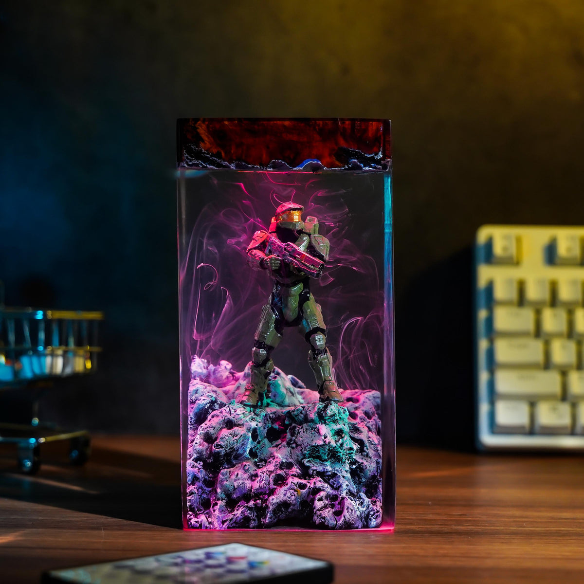 Handcrafted Master Chief Resin Night Light - Unique Gamer Gift for Men