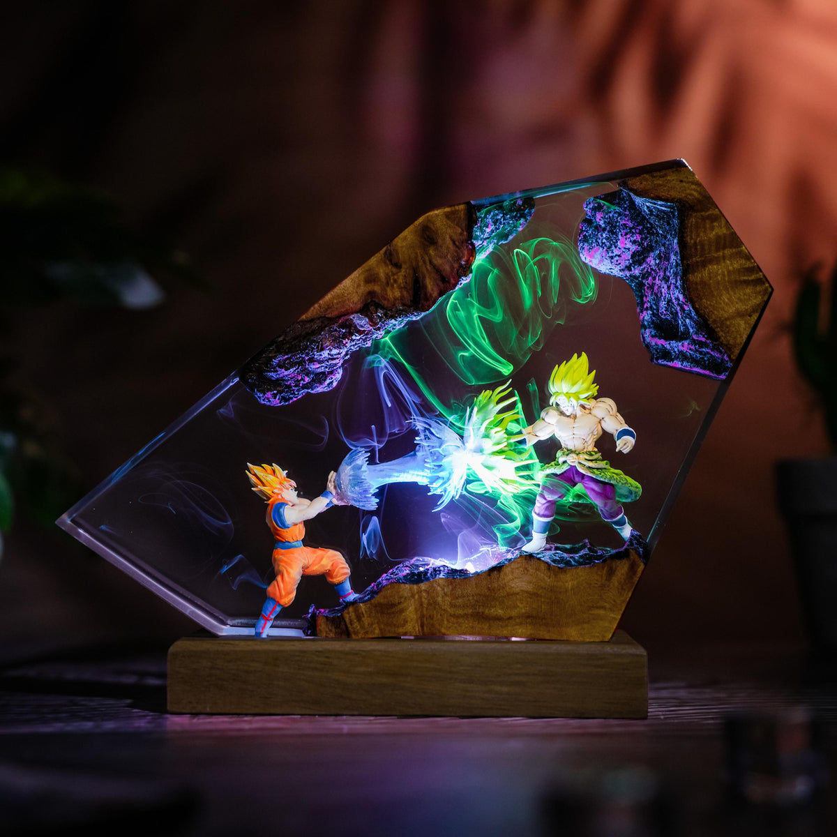 Goku vs Broly Resin Lamp - Dragon Ball Super Anime Night Light Decor