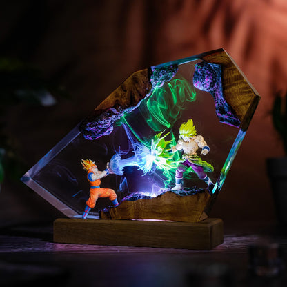 Goku vs Broly Resin Lamp - Dragon Ball Super Anime Night Light Decor