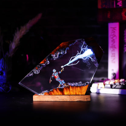 Premium Captain America Thor Hammer Resin Lamp