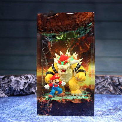 Super Mario vs Bowser Resin Lamp - Koopa King Castle Anime Night Light