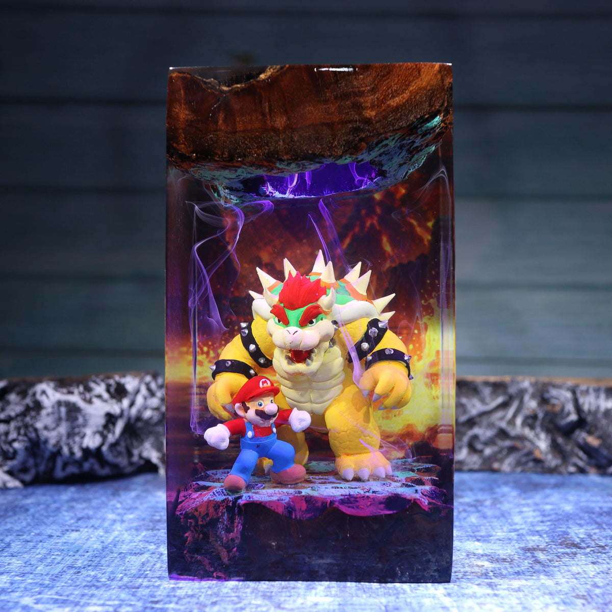 Super Mario vs Bowser Resin Lamp - Koopa King Castle Anime Night Light