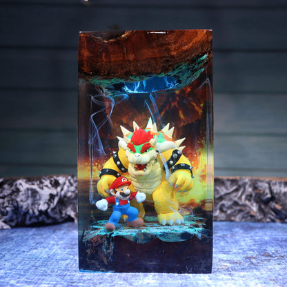 Super Mario vs Bowser Resin Lamp - Koopa King Castle Anime Night Light