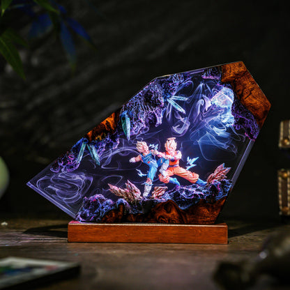Goku vs Broly Resin Lamp - Dragon Ball Super Anime Night Light Decor