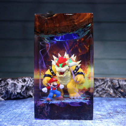Super Mario vs Bowser Resin Lamp - Koopa King Castle Anime Night Light