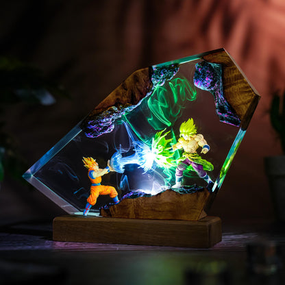 Goku vs Broly Resin Lamp - Dragon Ball Super Anime Night Light Decor