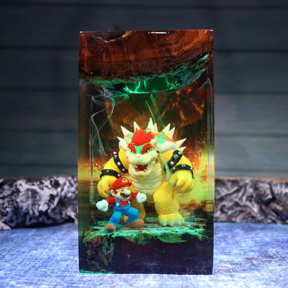Super Mario vs Bowser Resin Lamp - Koopa King Castle Anime Night Light