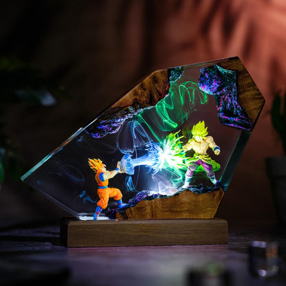Goku vs Broly Resin Lamp - Dragon Ball Super Anime Night Light Decor