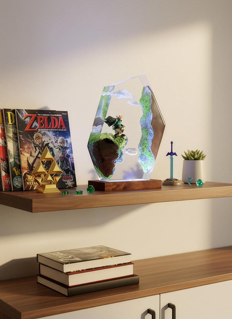 Handcrafted Link Skyscape Resin Night Light