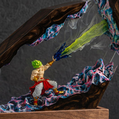 Handcrafted Broly Epoxy Resin Lamp - Premium Legendary Super Saiyan Diorama