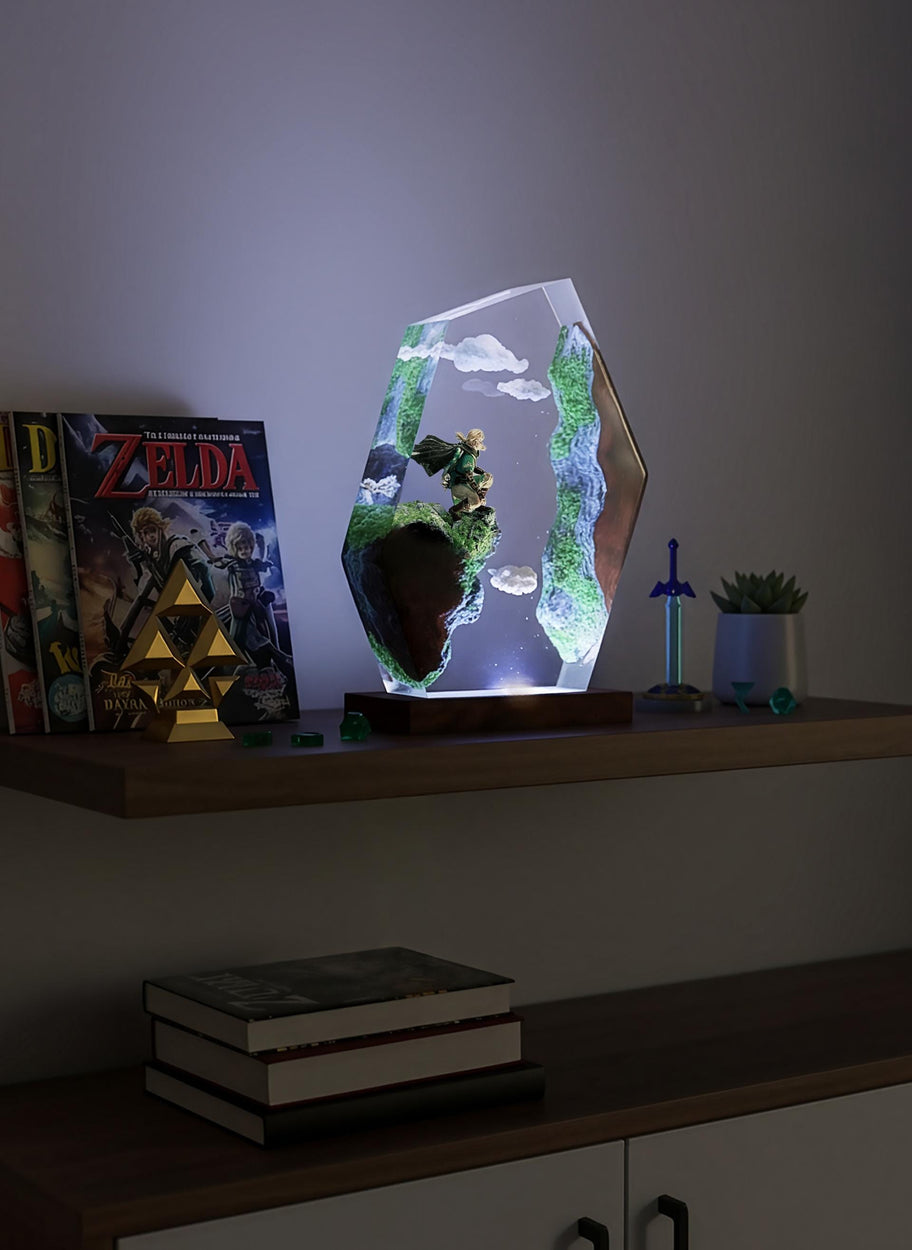 Handcrafted Link Skyscape Resin Night Light
